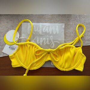 Kulani Kinis Ribbed Sunshine Yellow Bikini Top
